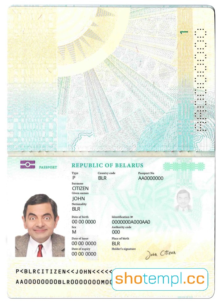 Belarus Passport PSD Template